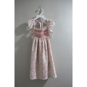 Zara Girls Floral Smocked Dress Sleeveless Ruffle Strap Sundress Size 5-6 Years‎